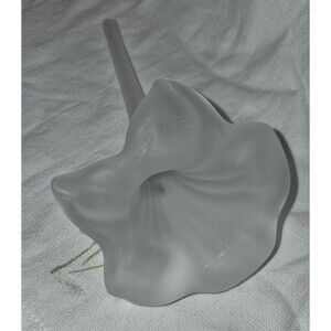 VTG Silvestri Mouth Blown Glass Flower Frosted Hand Blown Frosted Iris Art Glass